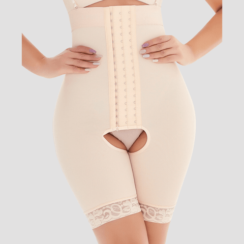 Curvypower | Australia bodysuit High Waisted Open Gusset Shaping Bodysuit with Adjustable Shoulder Straps