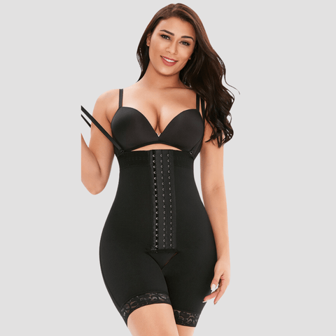 Curvypower | Australia bodysuit High Waisted Open Gusset Shaping Bodysuit with Adjustable Shoulder Straps