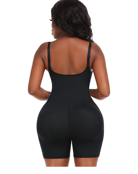 Curvypower | Australia bodysuit Lace V-Neck Low-Back Shapewear Bodysuit with Removable Hip Pads