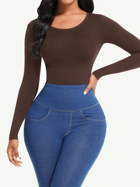 CurvyPower | Australia bodysuit Long Sleeve Slimming Shapewear Bodysuit