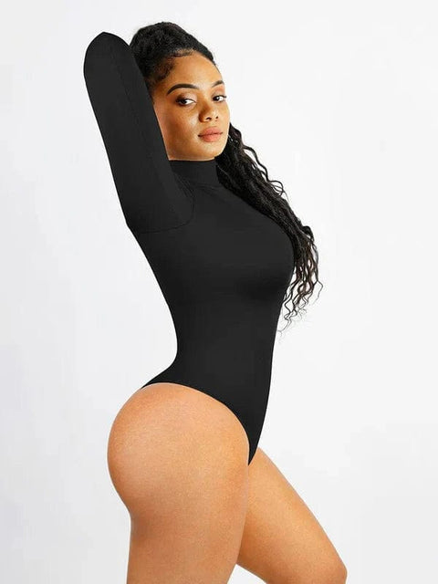 CurvyPower | Australia bodysuit Long Sleeve Turtle Neck Compression Shapewear Bodysuit