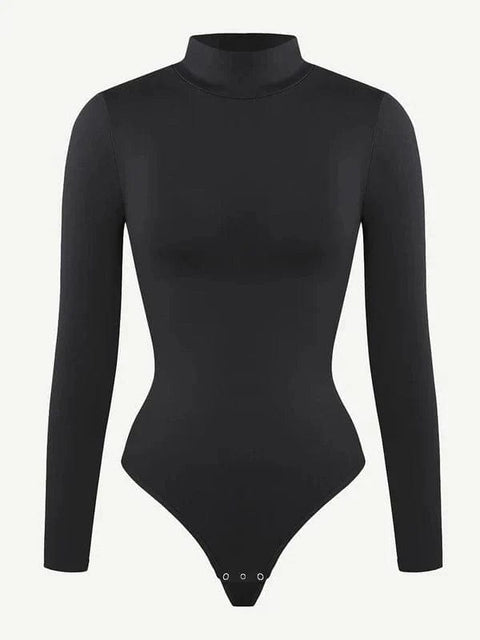 CurvyPower | Australia bodysuit Long Sleeve Turtle Neck Compression Shapewear Bodysuit