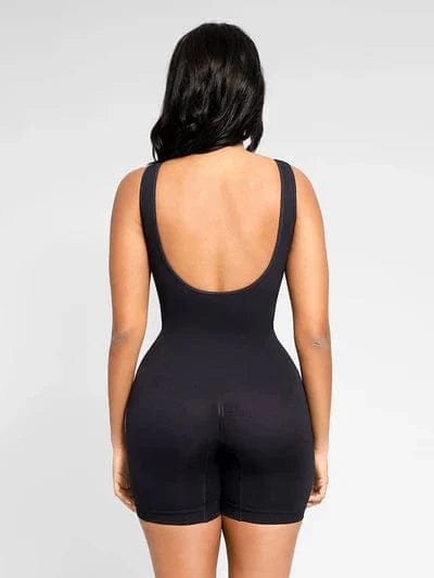 CurvyPower | Australia bodysuit Low Back Round Neck Shapewear Bodysuit with Removable Pads