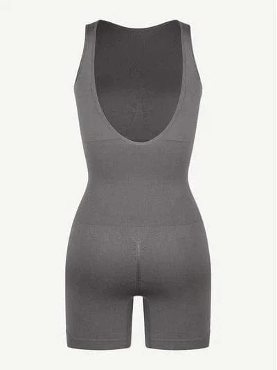CurvyPower | Australia bodysuit Low Back Round Neck Shapewear Bodysuit with Removable Pads