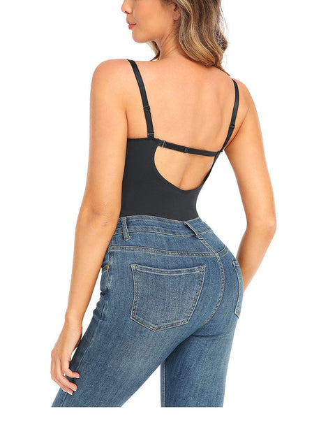 Curvypower | Australia bodysuit Low Back Tummy Control Lace Shaping Bodysuit with Built-In Bra