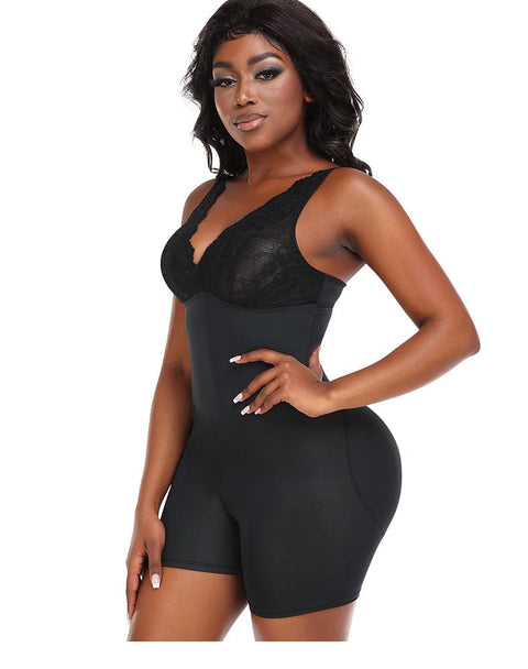 Curvypower | Australia bodysuit Low Back Waist Slimming and Hip Lifting Shaper Bodysuit with Removable Hip Pads