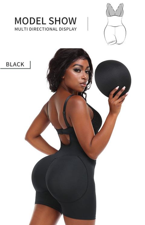 Curvypower | Australia bodysuit Low Back Waist Slimming and Hip Lifting Shaper Bodysuit with Removable Hip Pads