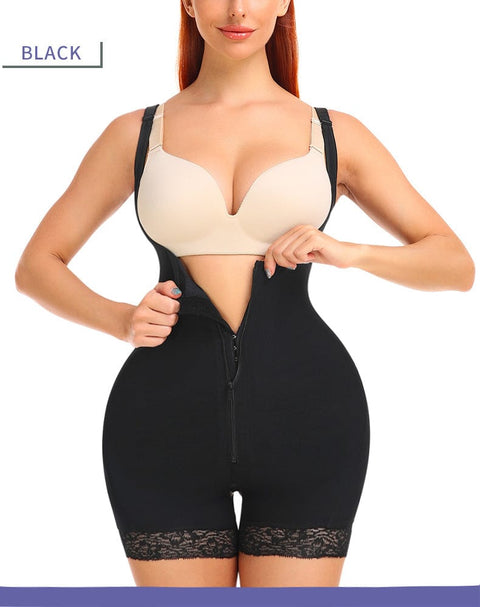 Curvypower | Australia bodysuit Open Bust Bodysuit Shapewear with Front  Zipper Closure