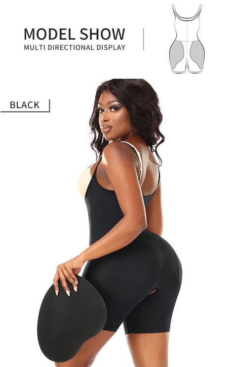 Curvypower | Australia bodysuit Open Bust Bodysuit Shapewear with Removable Hip Pads