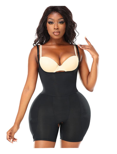 Curvypower | Australia bodysuit Open Bust Bodysuit Shapewear with Removable Hip Pads