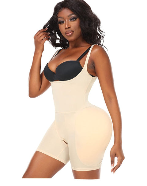 Curvypower | Australia bodysuit Open Bust Bodysuit Shapewear with Removable Hip Pads