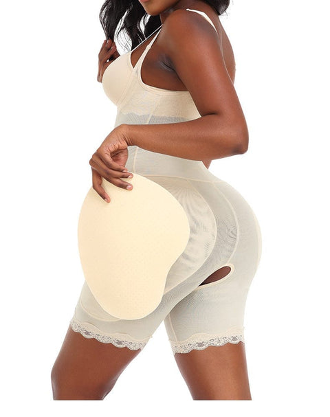 Curvypower | Australia bodysuit Open Bust Lace Shaping Bodysuit with Hip Pads