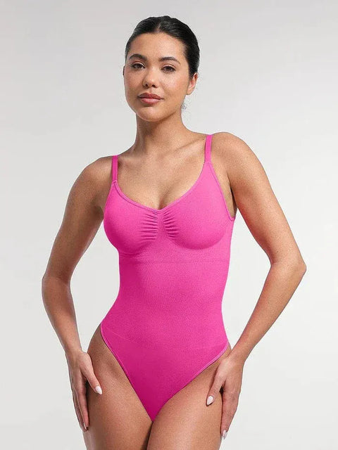 Curvypower | Australia bodysuit Pink / S Seamless Tummy Control Shapewear Bodysuit with Built-In Bra and Removable Pads