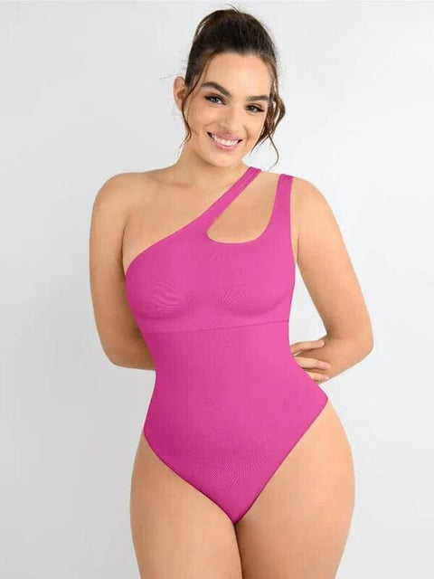 CurvyPower | Australia bodysuit Pink / XS/S One Shoulder Tummy Control Shapewear Bodysuit