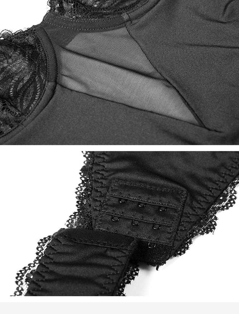 Curvypower | Australia bodysuit Sculpting Low Back Lace Shapewear Bodysuit with Built-In Bra