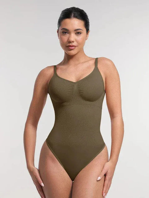 Curvypower | Australia bodysuit Seamless Tummy Control Shapewear Bodysuit with Built-In Bra and Removable Pads