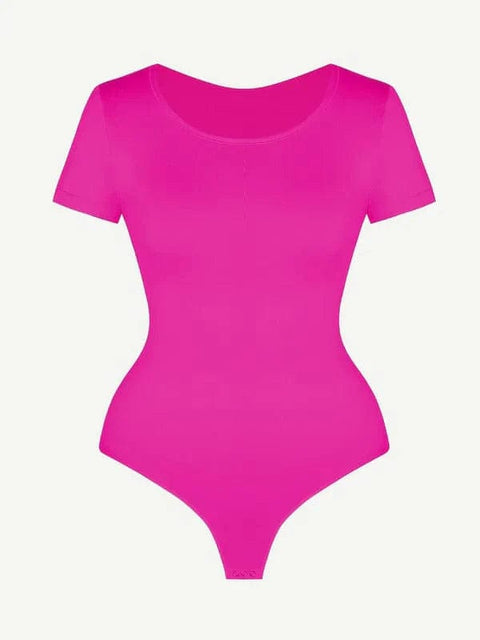 CurvyPower | Australia bodysuit Short Sleeve Round Neck One Piece Sculpting Shapewear Bodysuit