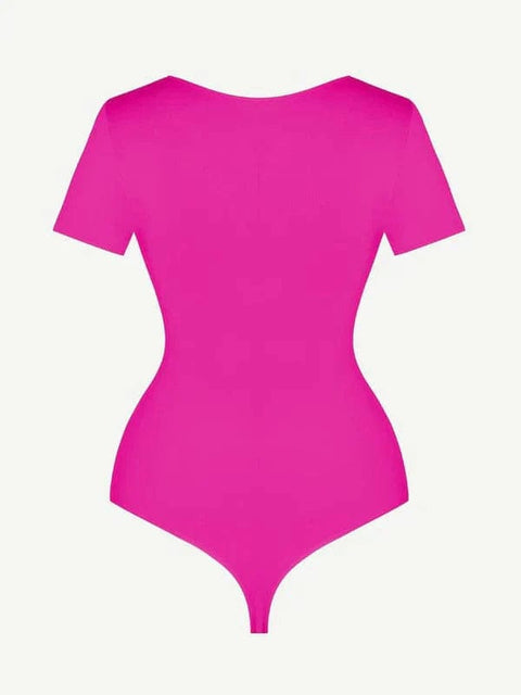 CurvyPower | Australia bodysuit Short Sleeve Round Neck One Piece Sculpting Shapewear Bodysuit