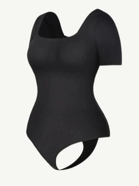 CurvyPower | Australia bodysuit Short Sleeve Square Neck Tummy Control Shapewear Bodysuit