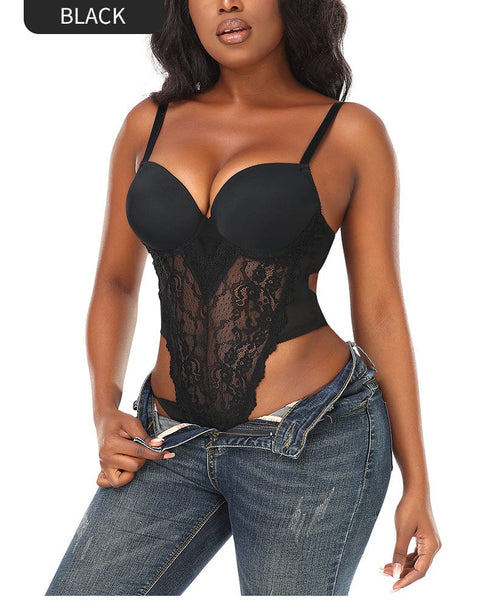 Curvypower | Australia bodysuit Tummy Control Lace Suspender Tights and Bodysuit Shapewear