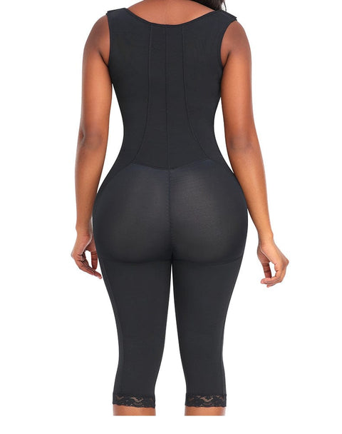 Curvypower | Australia bodysuit Tummy Control Mid Trouser Open Bust Shapewear Bodysuit with Front Zipper