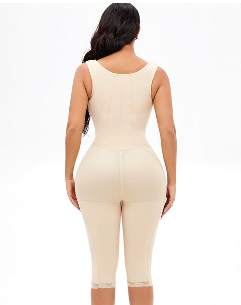 Curvypower | Australia bodysuit Tummy Control Mid Trouser Open Bust Shapewear Bodysuit with Front Zipper