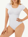 CurvyPower | Australia bodysuit White / XS/S Short Sleeve Round Neck One Piece Sculpting Shapewear Bodysuit