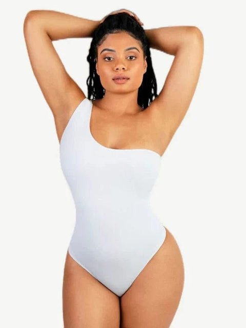 CurvyPower | Australia bodysuit White / XS/S Waist Sculpting Tummy Control One Shoulder Shapewear Bodysuit