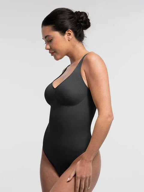 Curvypower | Australia bodysuit Women Tummy Control and Bust Support Shaping Bodysuit with T-Back Brief