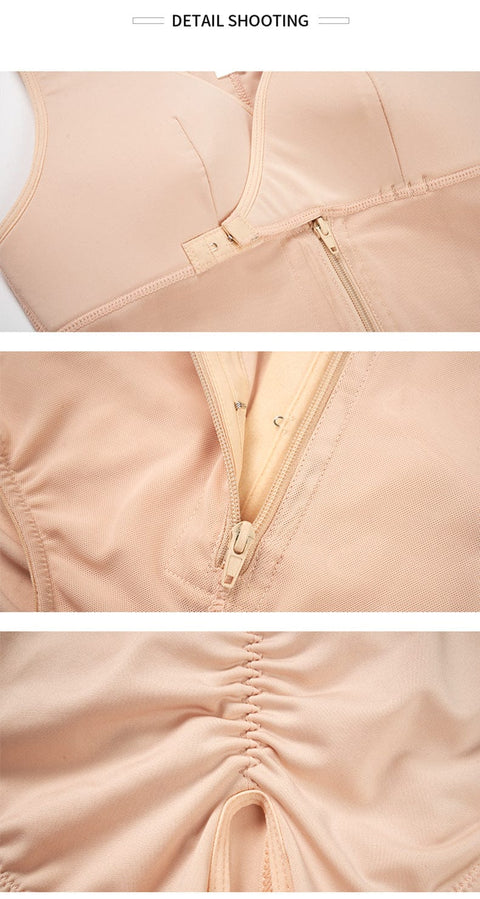 Curvypower | Australia bodysuit Zippered Tummy Control Bodysuit Shapewear with Adjustable Straps