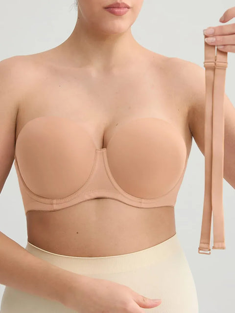 Curvypower | Australia Bra Beige / 36B/C Push-Up Underwire Strapless Bra