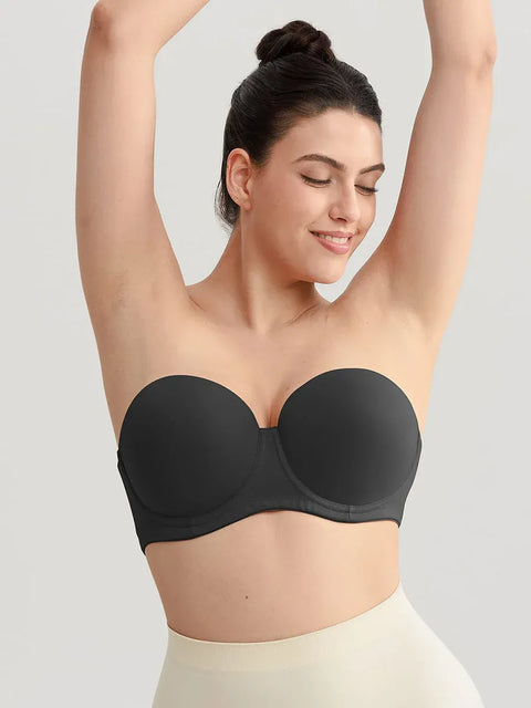 Curvypower | Australia Bra Black / 36B/C Push-Up Underwire Strapless Bra