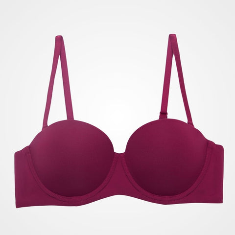 Curvypower | Australia Bra Claret / 70A Half Cup Push Up Anti-Sagging Support Bra