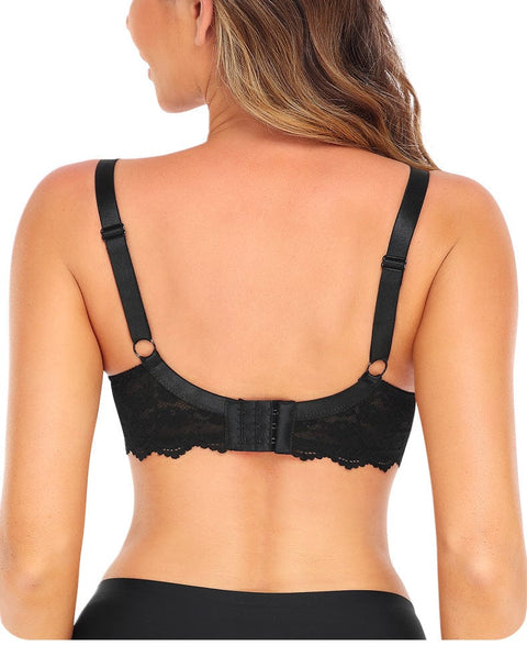 Curvypower | Australia Bra Elegant Lace Deep Plunge Push Up Bra