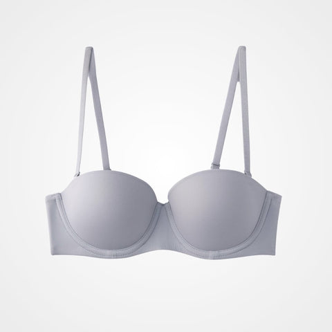 Curvypower | Australia Bra Gray / 70A Half Cup Push Up Anti-Sagging Support Bra