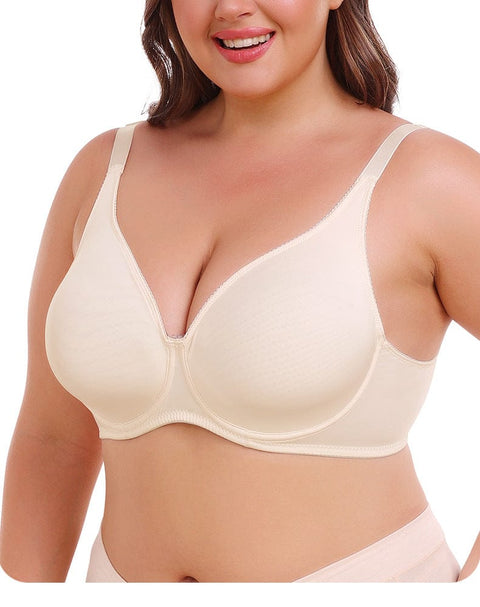 Curvypower | Australia Bras Beige / S Plus Size Non Wired Pushup High Support Bra