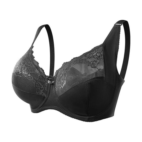 Curvypower | Australia Bras Black / 42/95FG Plus Size Underwire Push Up Lace Bra