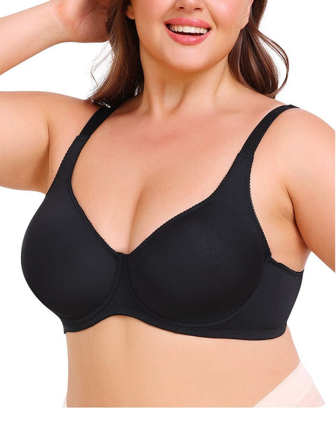 Curvypower | Australia Bras Black / S Plus Size Non Wired Pushup High Support Bra