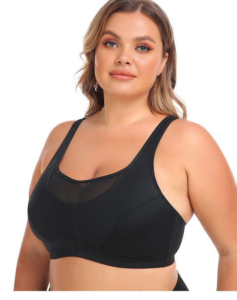 Curvypower | Australia Bras Black / S Plus Size Wired Longline Support Bra with Adjustable Straps