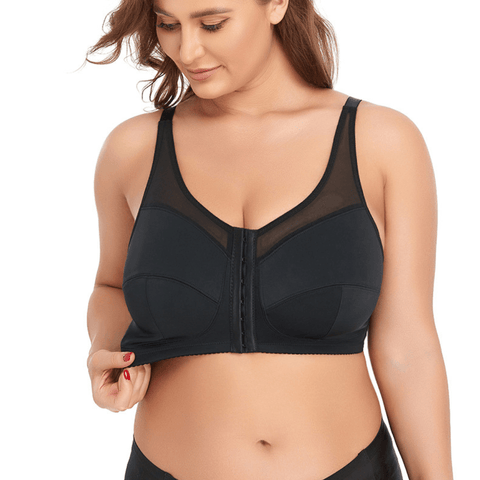 Curvypower | Australia Bras Black / S Seamless Full-Cup Front Fastening Wireless Shaping Back Support Bra