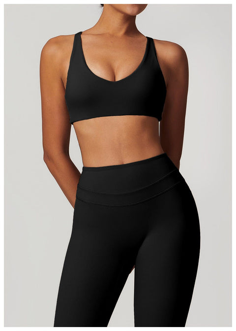 Curvypower | Australia Bras Black / S Women Support Sports Yoga Bra with Adjustable Cross Shoulder Straps