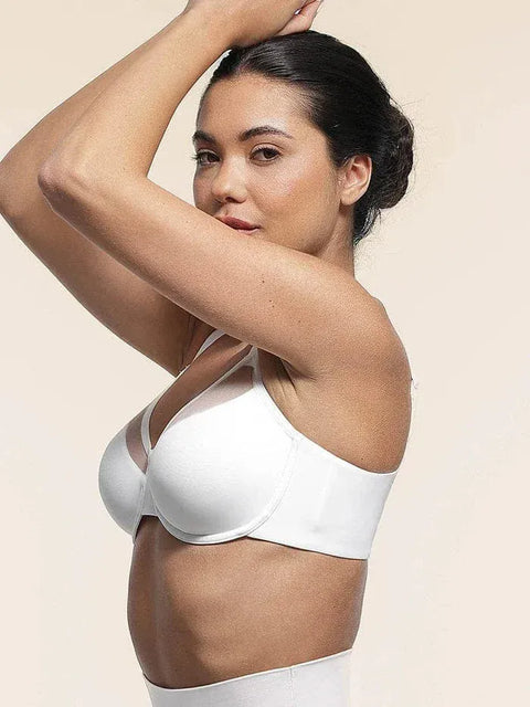 Curvypower | Australia Bras Comfortable Push Up Sheer Mesh Underwire Bra with Adjustable Straps