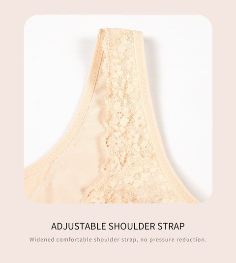 Curvypower | Australia Bras Comfortable Wireless Lace Front Fastening Plus Size Push Up Bra