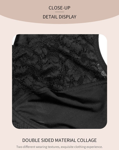 Curvypower | Australia Bras Comfortable Wireless Lace Front Fastening Plus Size Push Up Bra
