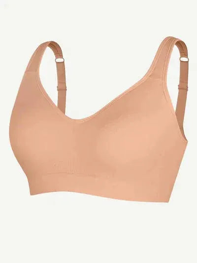 Curvypower | Australia Bras Dark Beige / S Comfortable Non Wired Push Up Bra with Wide Straps for Seamless Bust Support