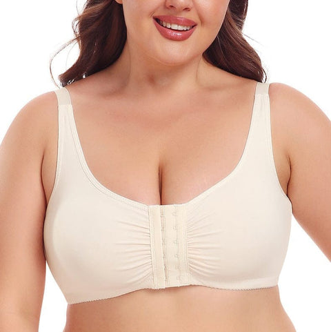Curvypower | Australia Bras Front Fastening Wireless Plus Size Push Up Support Bra