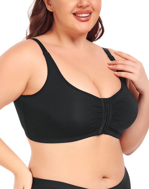 Curvypower | Australia Bras Front Fastening Wireless Plus Size Push Up Support Bra