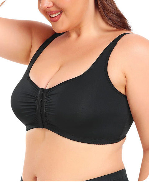 Curvypower | Australia Bras Front Fastening Wireless Plus Size Push Up Support Bra