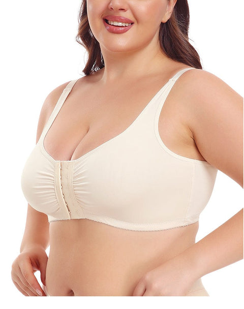 Curvypower | Australia Bras Front Fastening Wireless Plus Size Push Up Support Bra