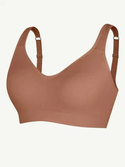 Curvypower | Australia Bras Light Brown / S Comfortable Non Wired Push Up Bra with Wide Straps for Seamless Bust Support